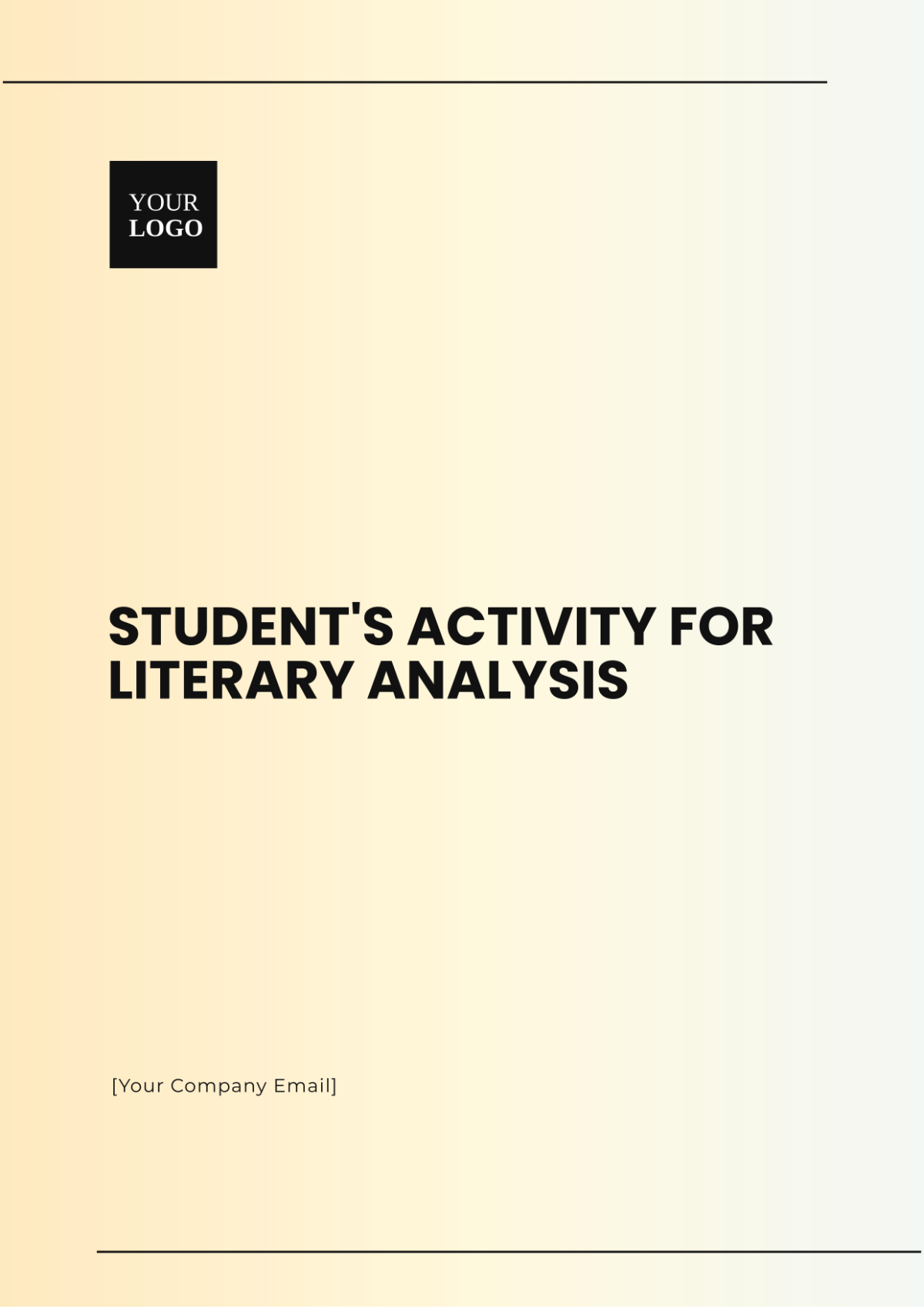 Student's Activity for Literary Analysis Template - Edit Online & Download