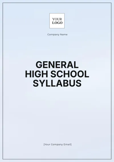Free General High School Syllabus Template to Edit Online