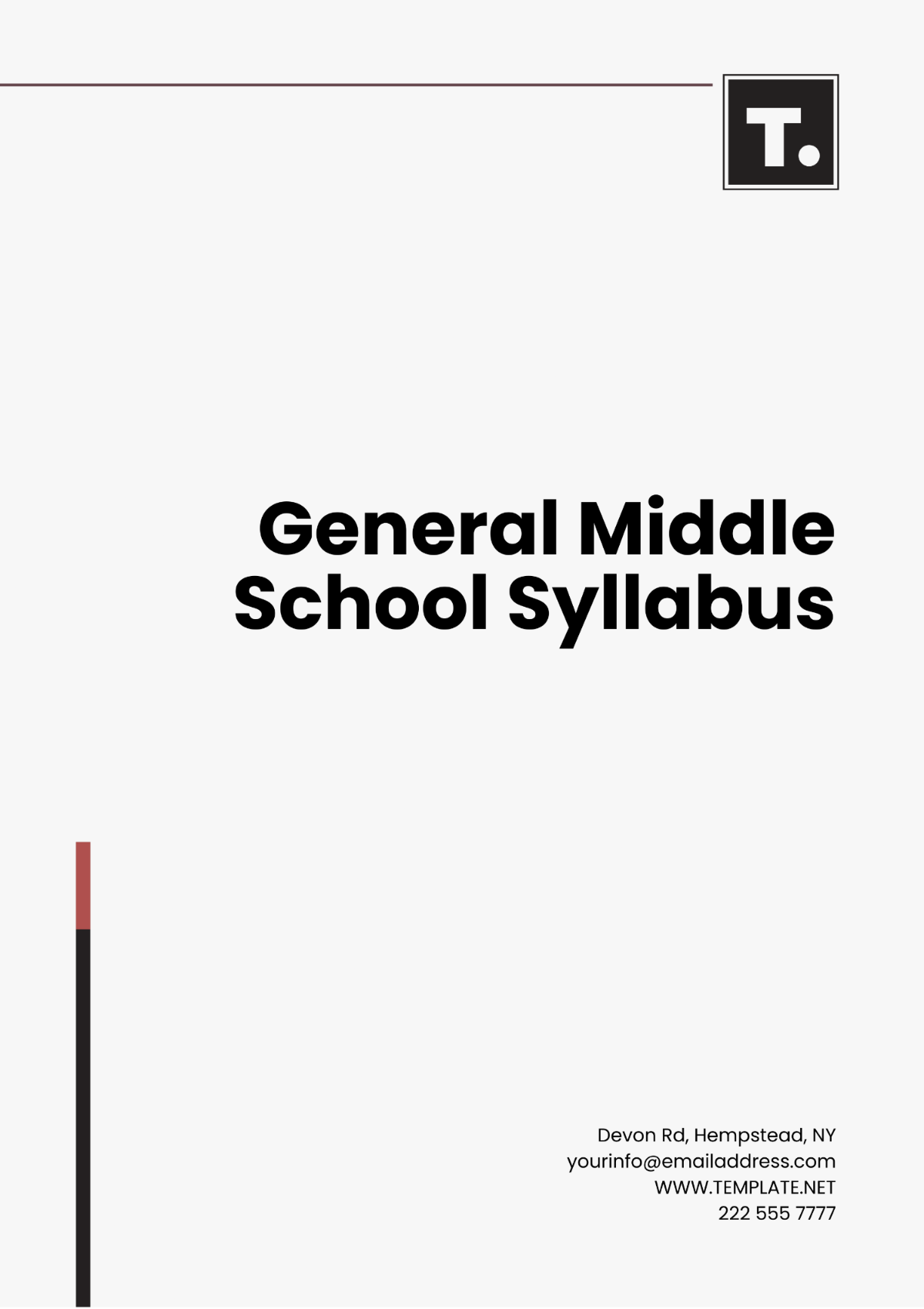 General Middle School Syllabus Template