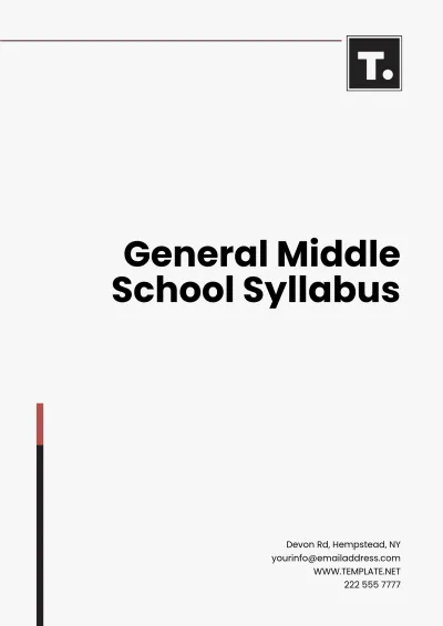 Free General Middle School Syllabus Template to Edit Online