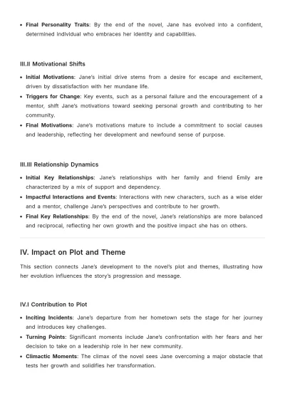 Free Character Development Literary Template to Edit Online