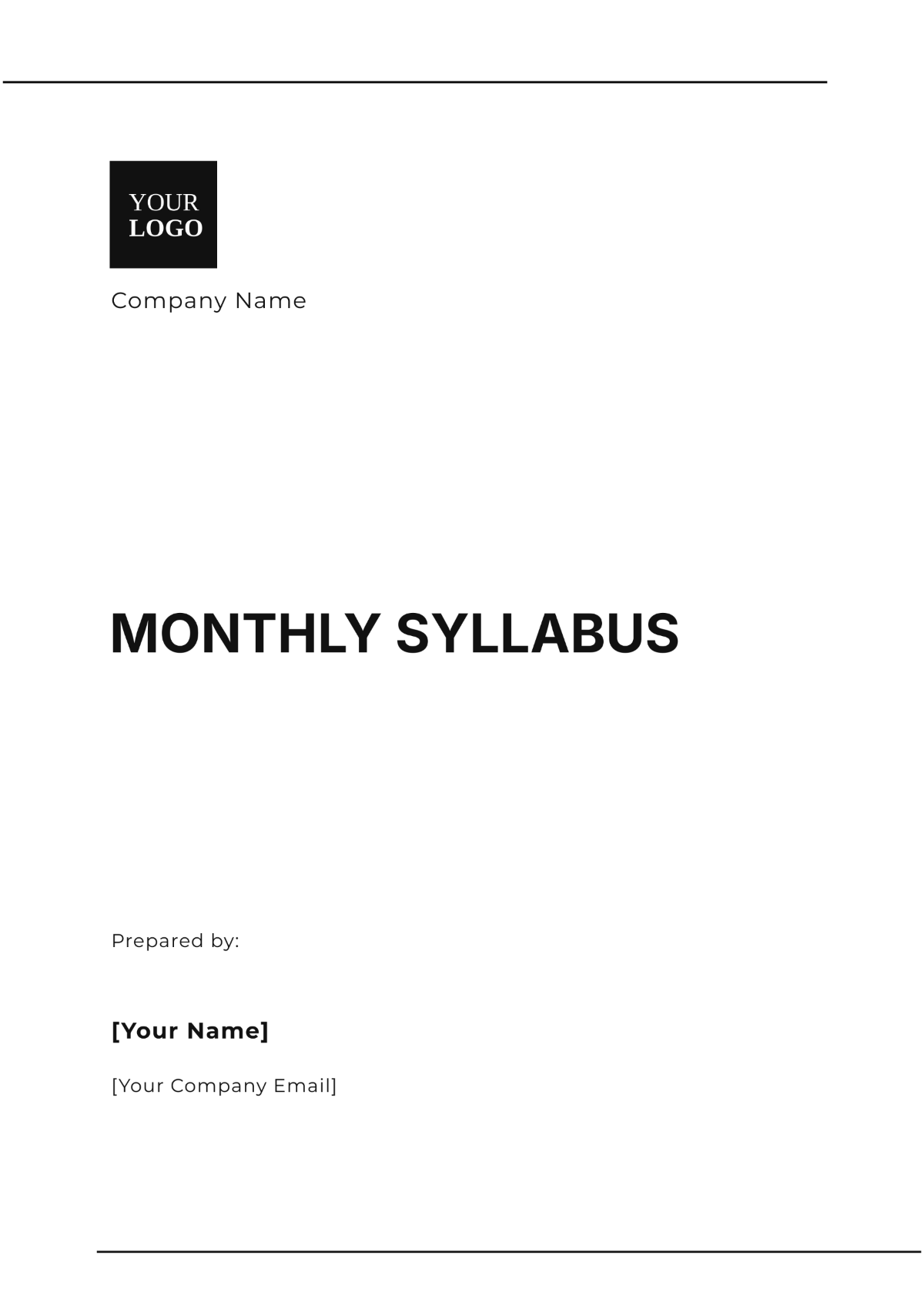 Free Monthly Syllabus Format Template - Edit Online & Download ...