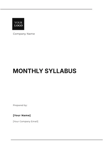 Free Monthly Syllabus Format Template to Edit Online