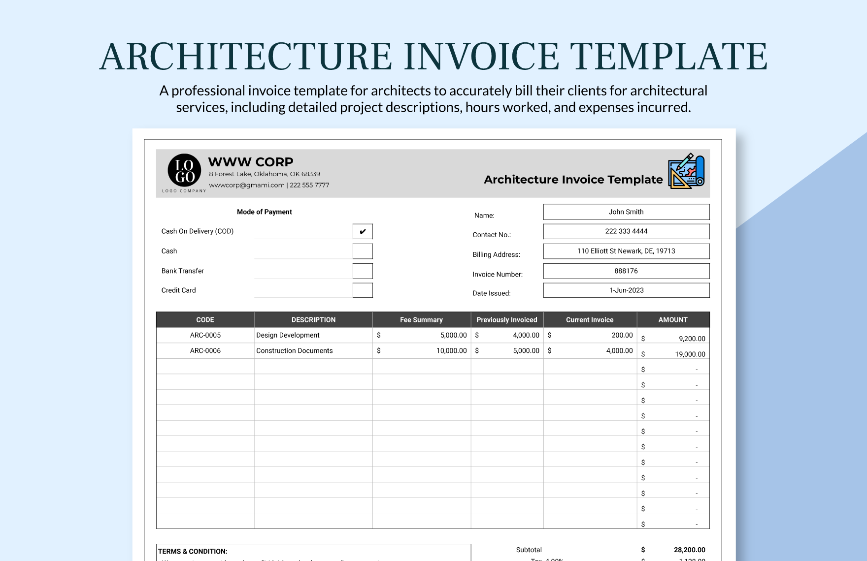 Architecture Invoice Template