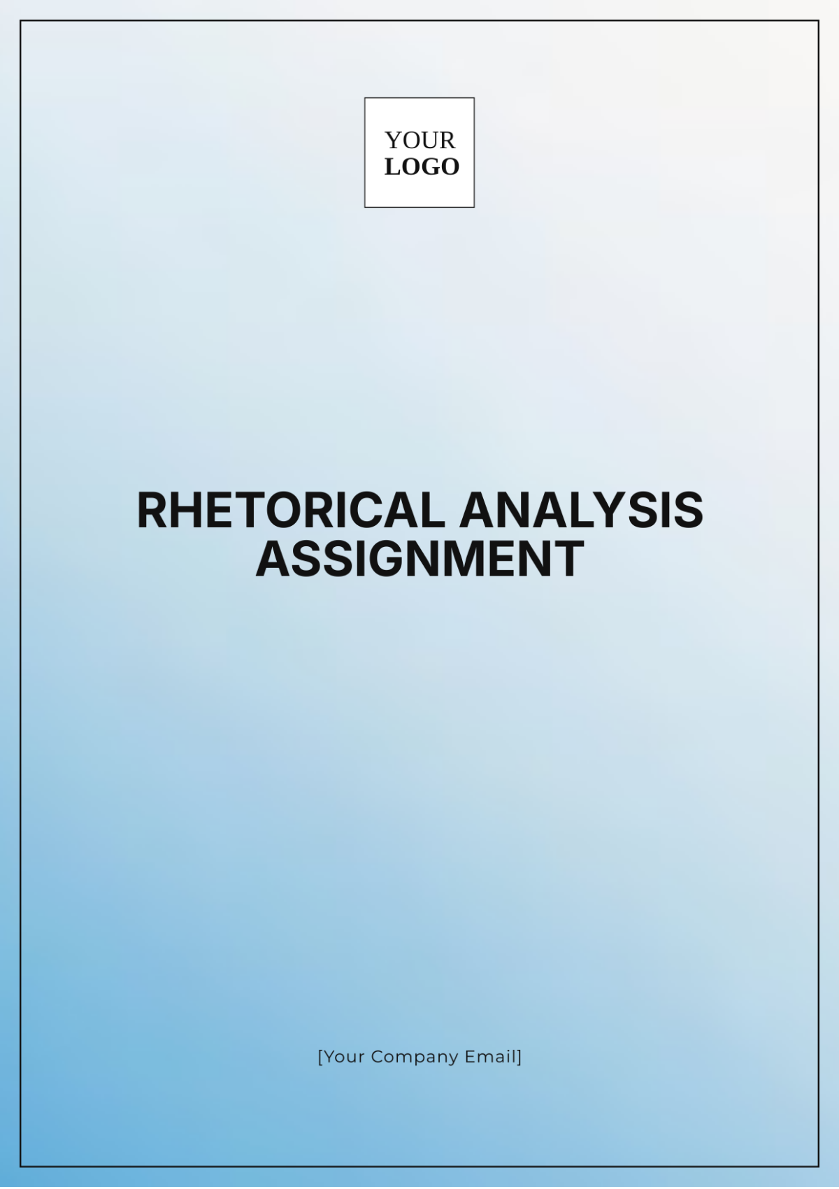 Rhetorical Analysis Assignment Template - Edit Online & Download