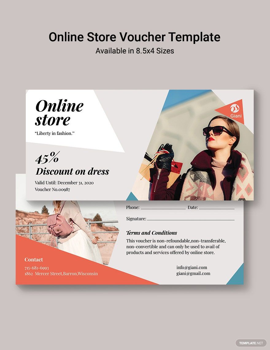 Online Store Voucher Template in Word, Illustrator, PSD, Apple Pages, Publisher, InDesign