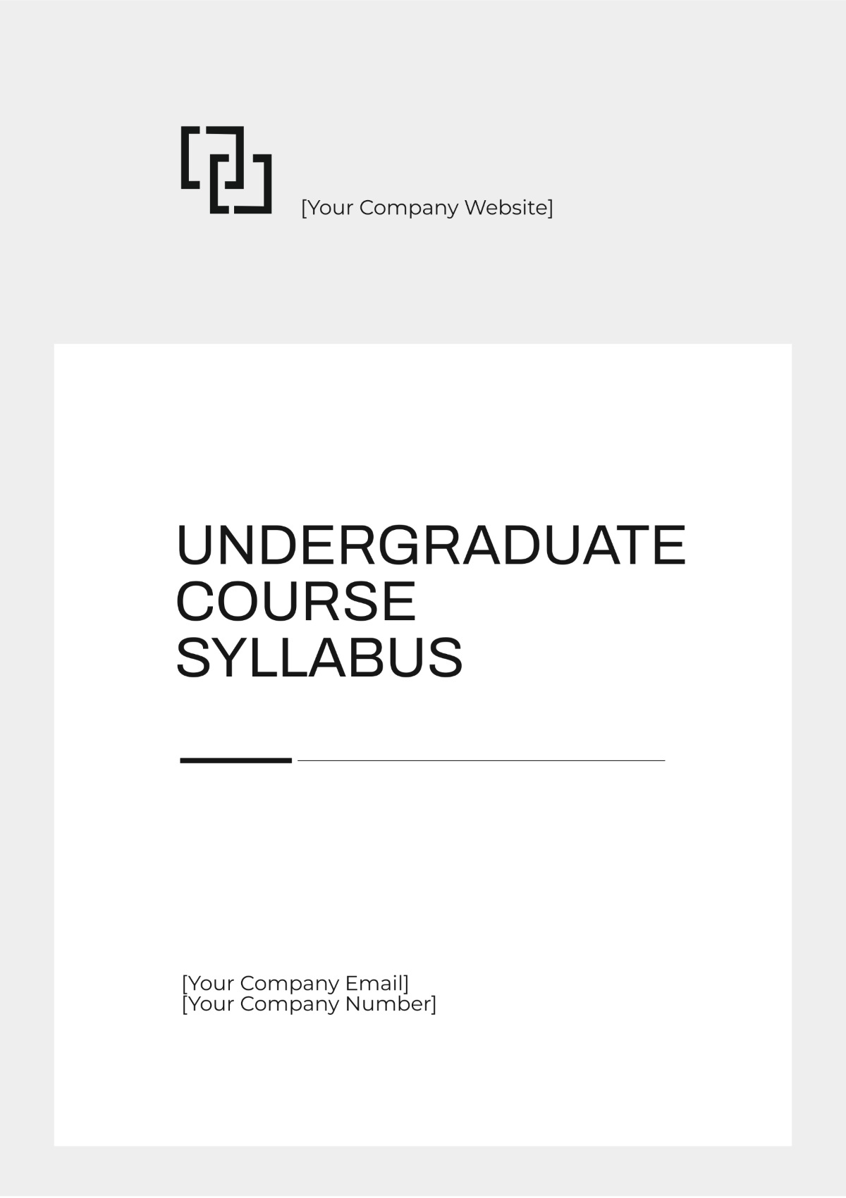 Free Undergraduate Course Syllabus Layout Template - Edit Online ...