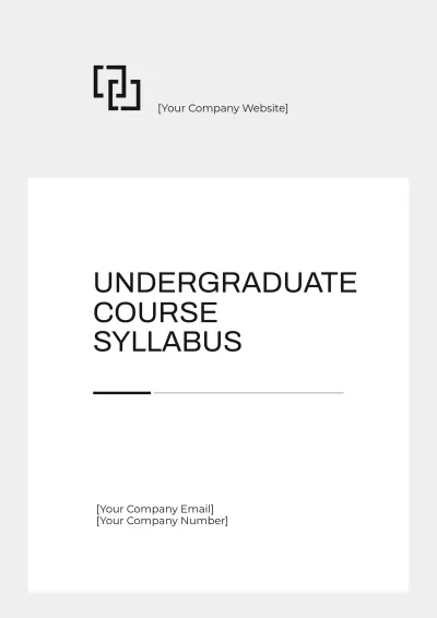 Free Undergraduate Course Syllabus Layout Template to Edit Online