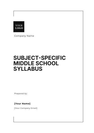 Free Subject-Specific Middle School Syllabus Template to Edit Online