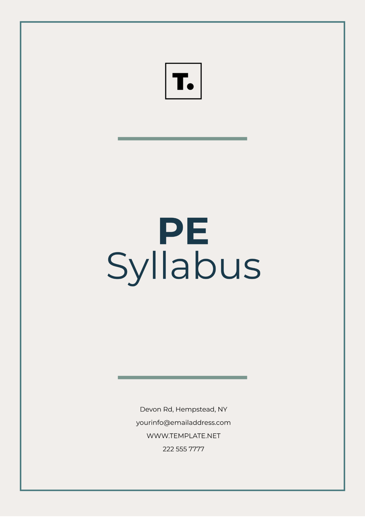 PE Syllabus Template - Edit Online & Download