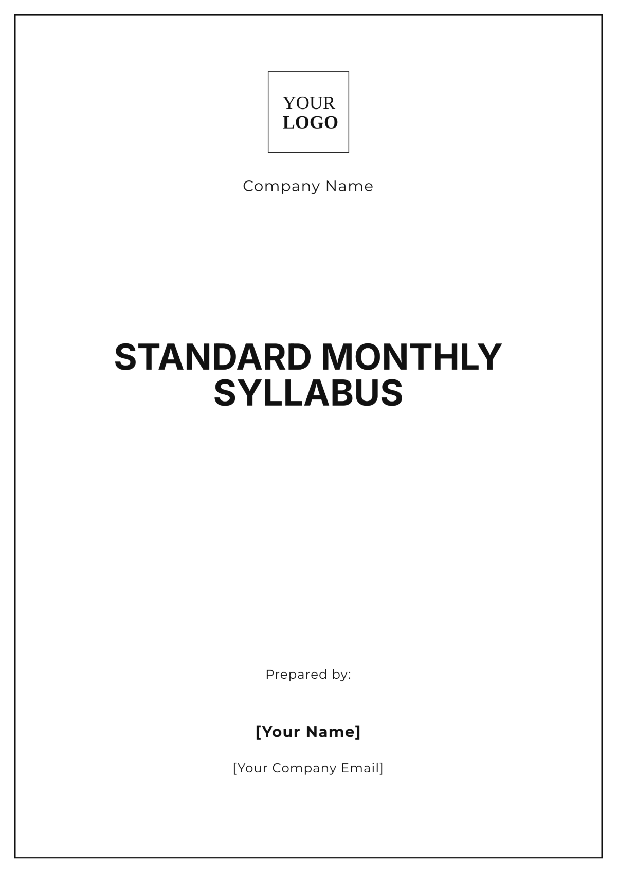 Standard Monthly Syllabus Template - Edit Online & Download