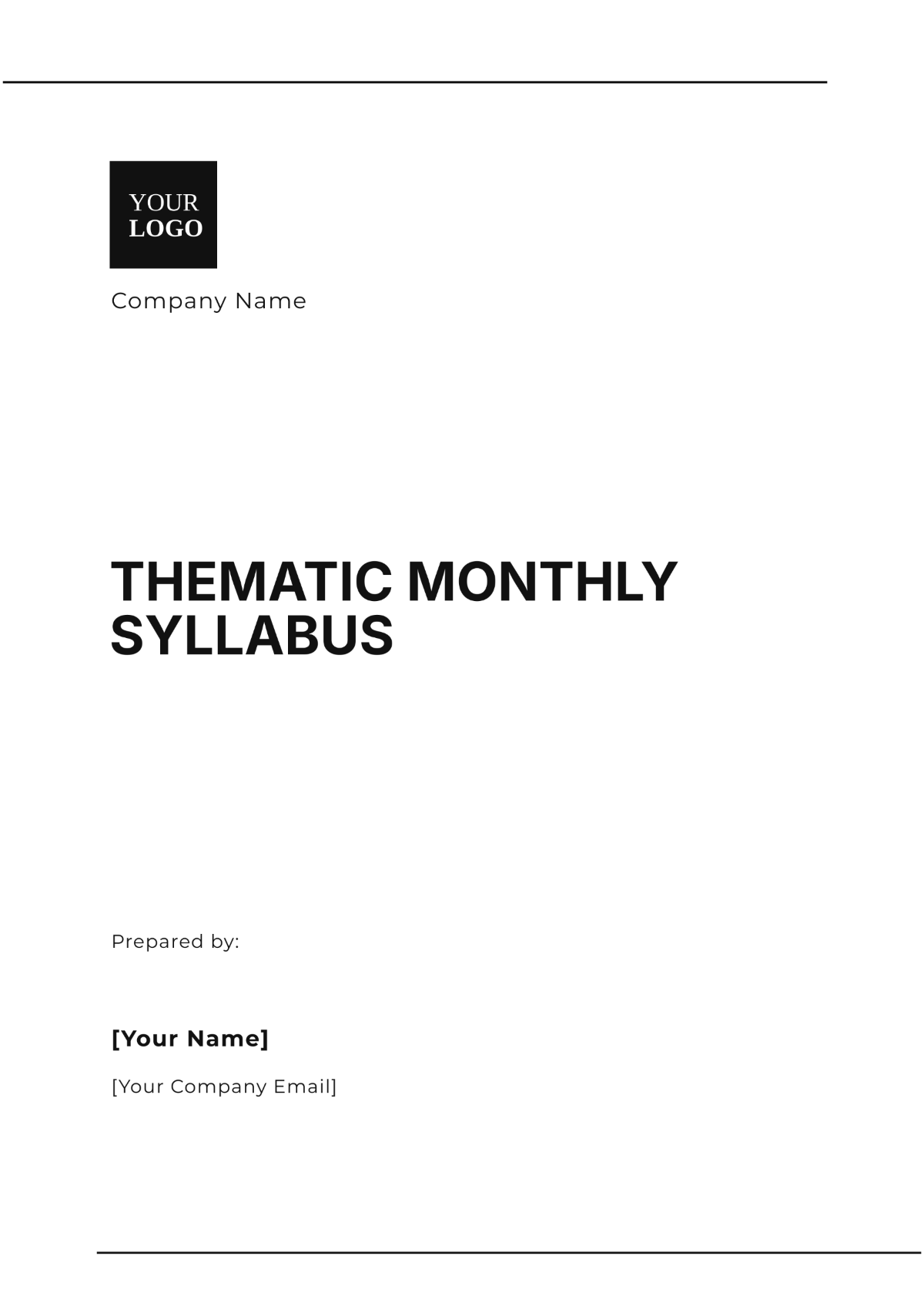 Thematic Monthly Syllabus Template - Edit Online & Download