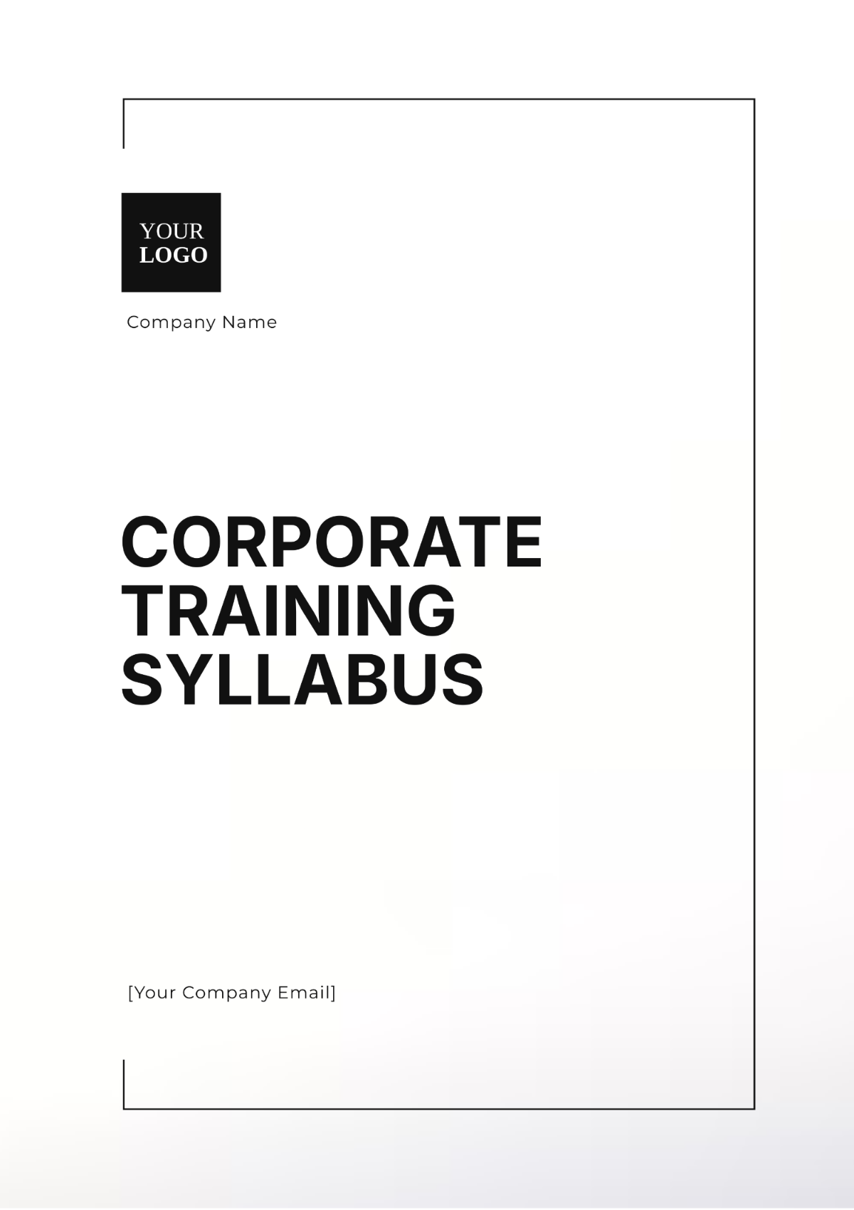 Professional Corporate Training Syllabus Template