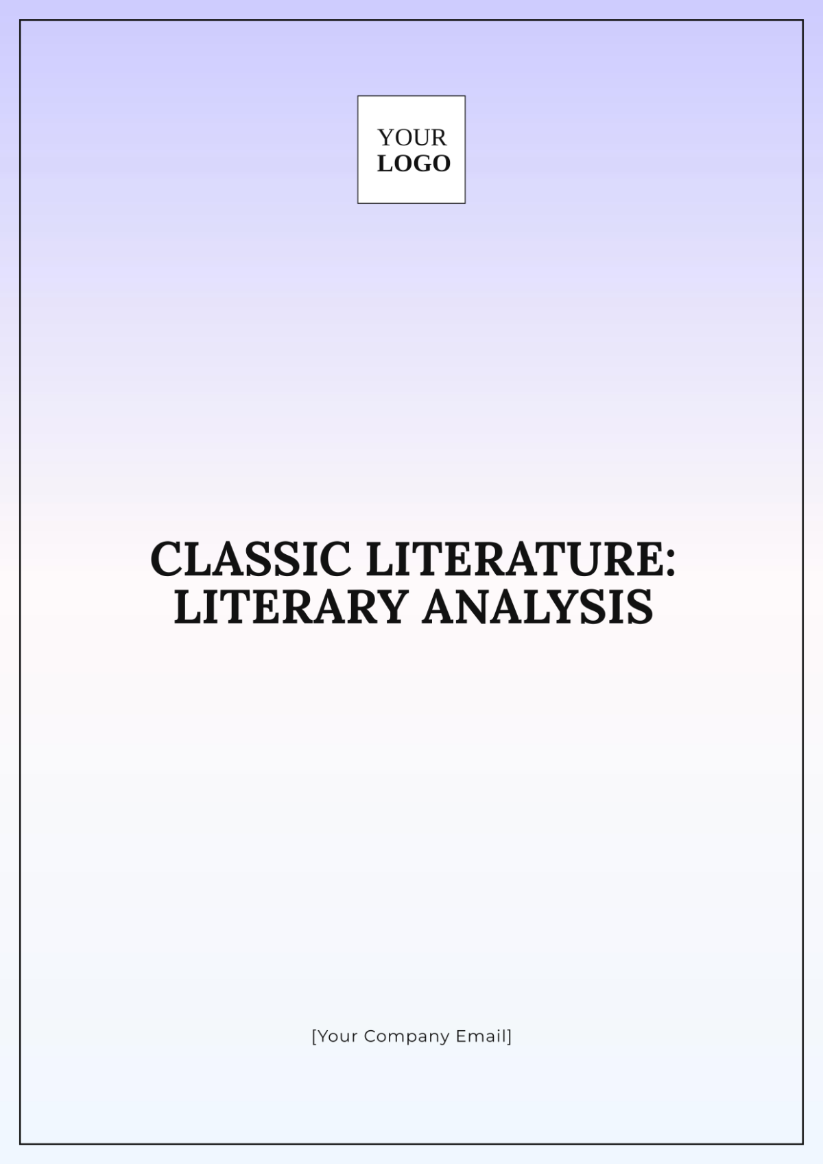 Classic Literature: Literary Analysis Template - Edit Online & Download