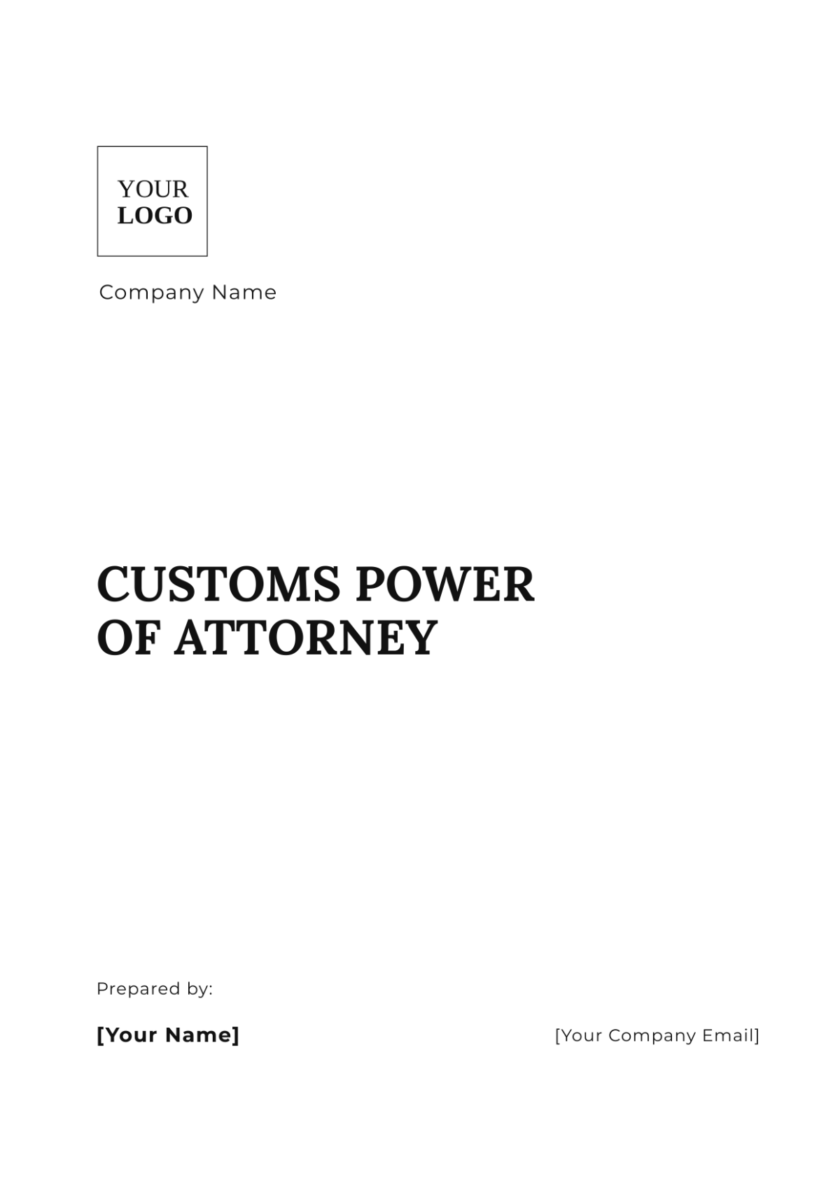 Customs Power of Attorney Template - Edit Online & Download