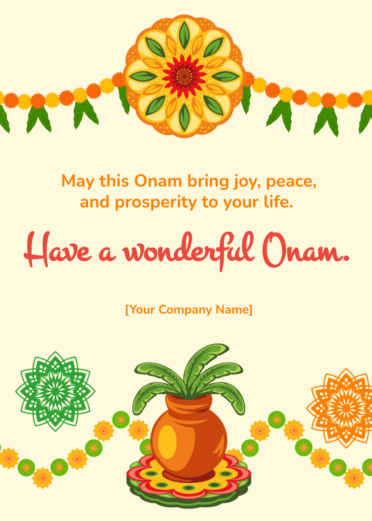 Onam Wishes Template - Edit Online & Download