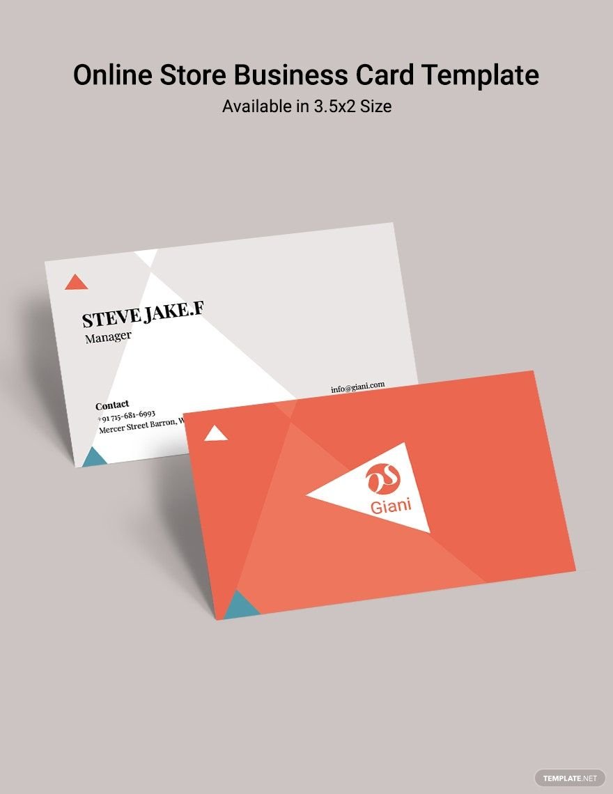 Online Store Business Card Template