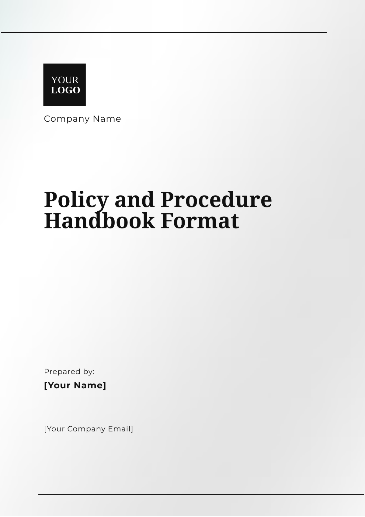 Policy and Procedure Handbook Format Template - Edit Online & Download