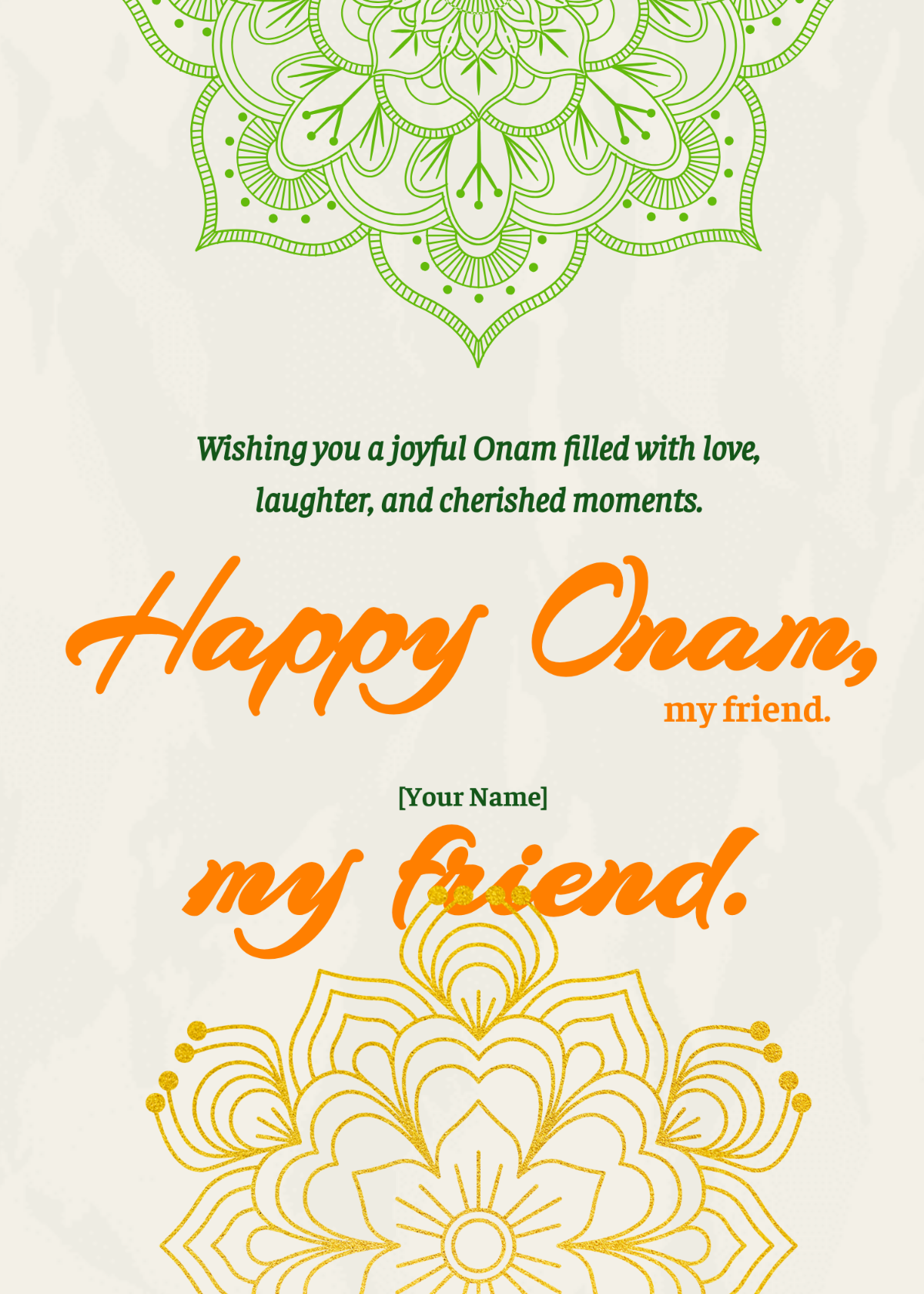 Onam Wishes to Friends Template - Edit Online & Download