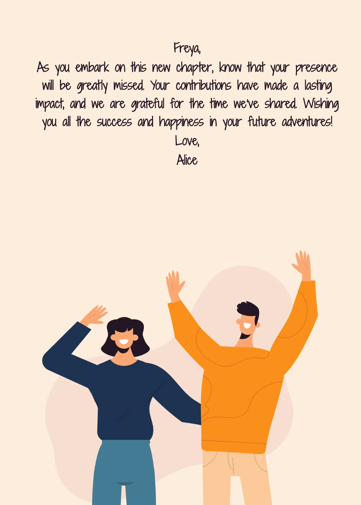 Free Custom Farewell Card Template to Edit Online