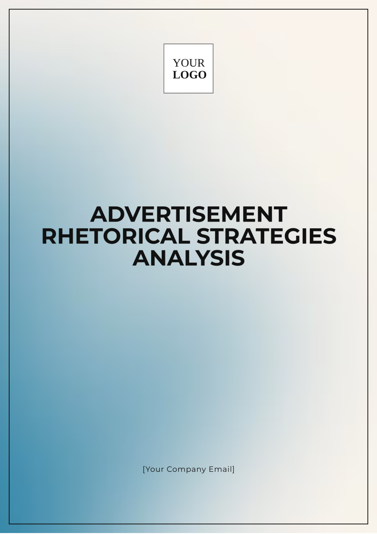 Advertisement Rhetorical Strategies Analysis Template - Edit Online & Download