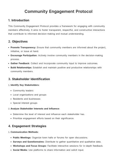 Free Community Engagement Protocol Template to Edit Online