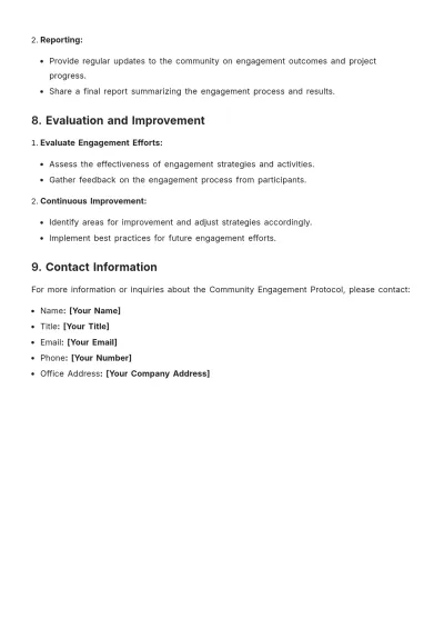 Free Community Engagement Protocol Template to Edit Online