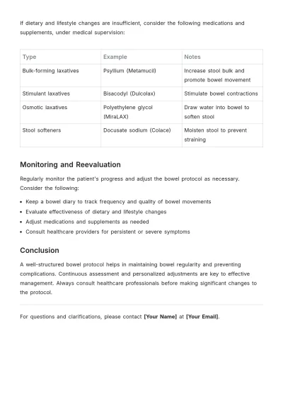 Free Bowel Protocol Template to Edit Online