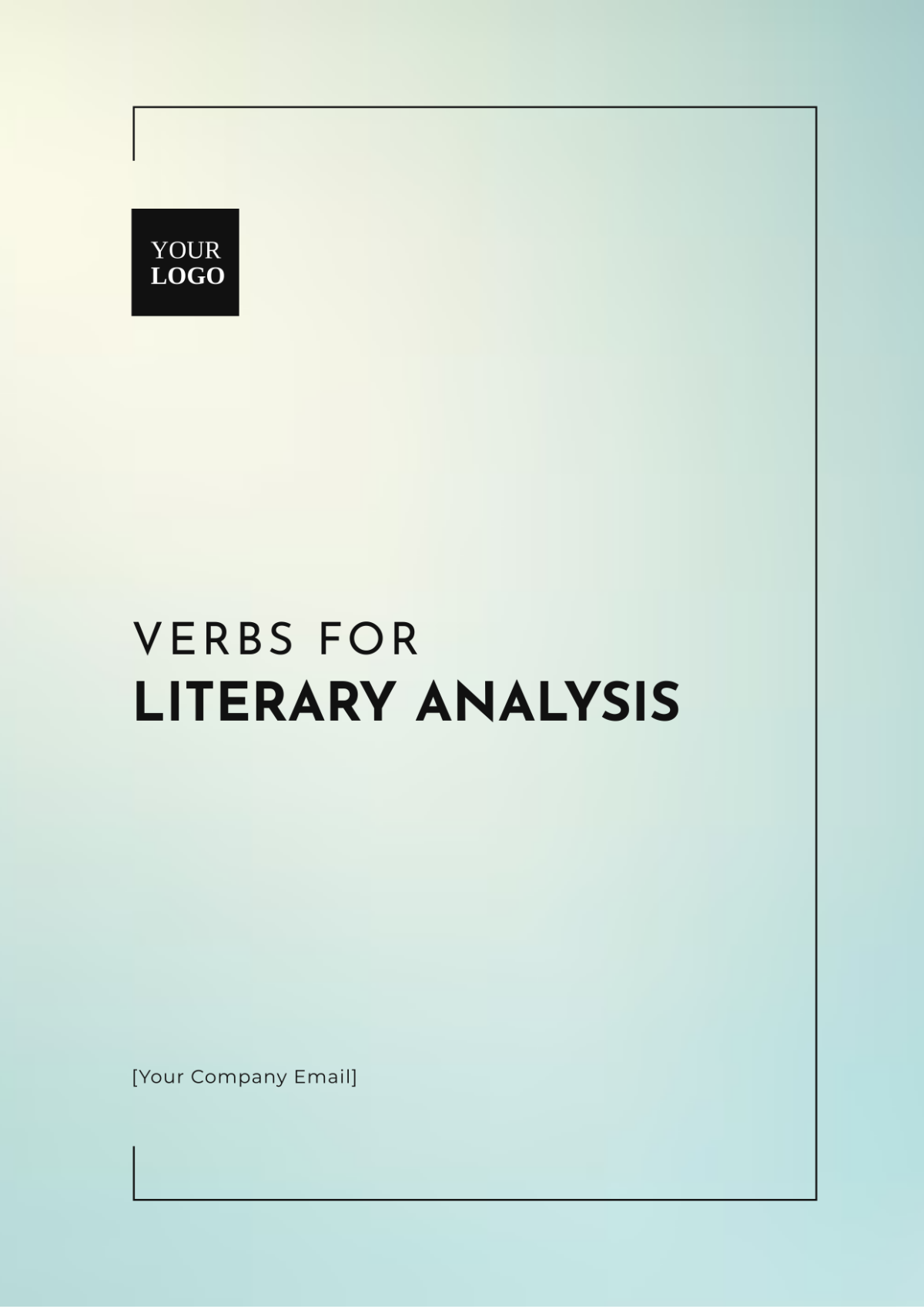 Verbs for Literary Analysis Template - Edit Online & Download