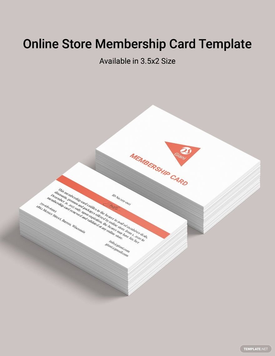 Online Store Membership Card Template