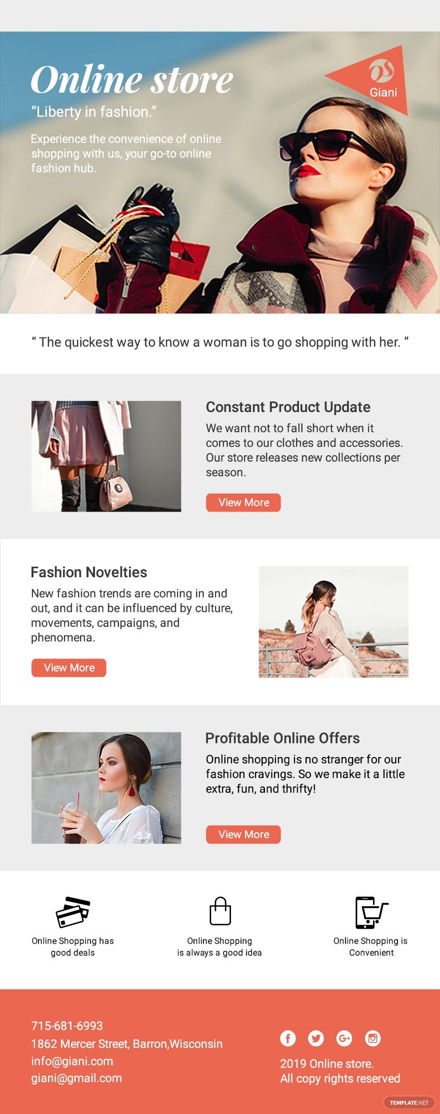 Online Store Email Newsletter Template