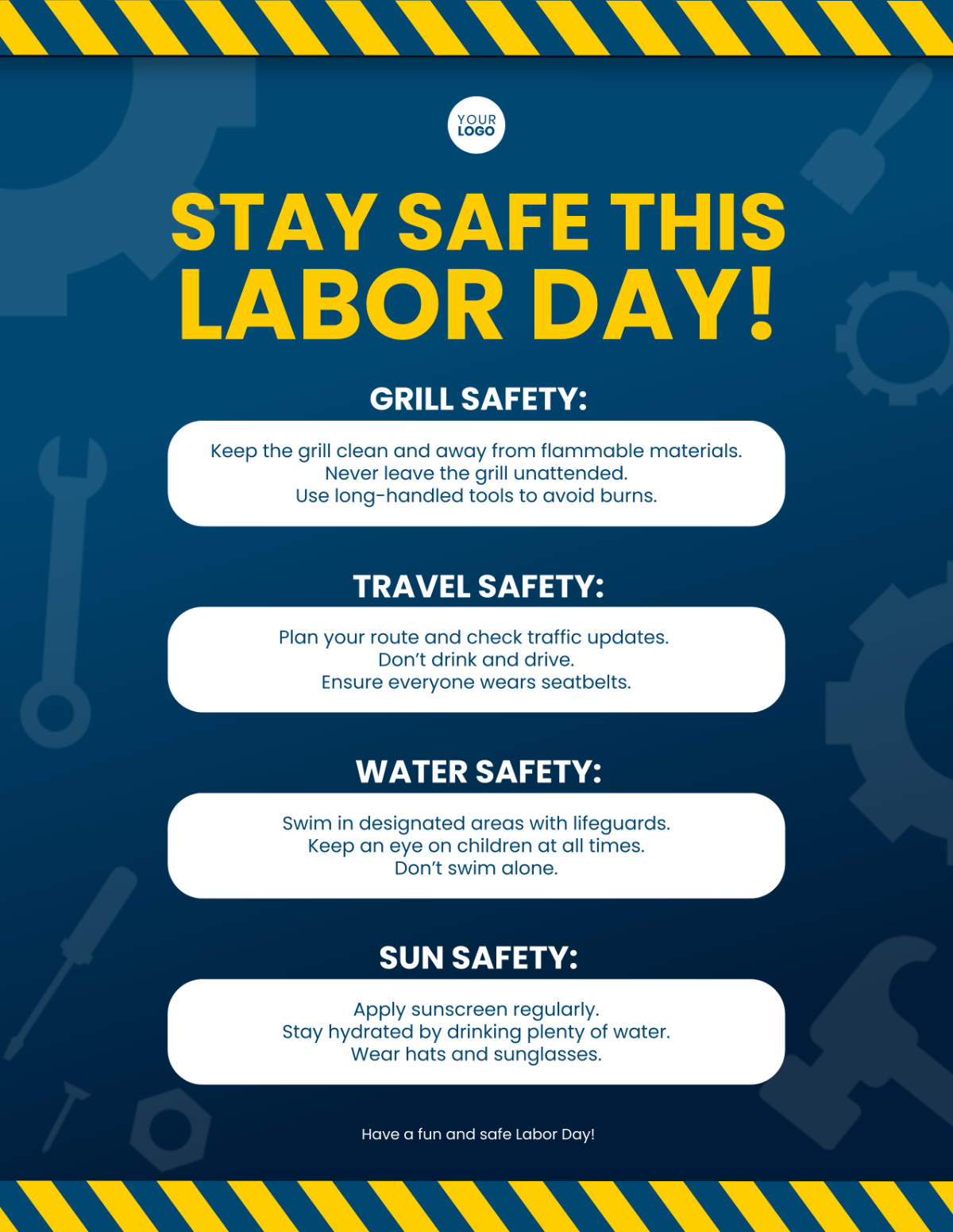 Free Labor Day Safety Flyer Template to Edit Online