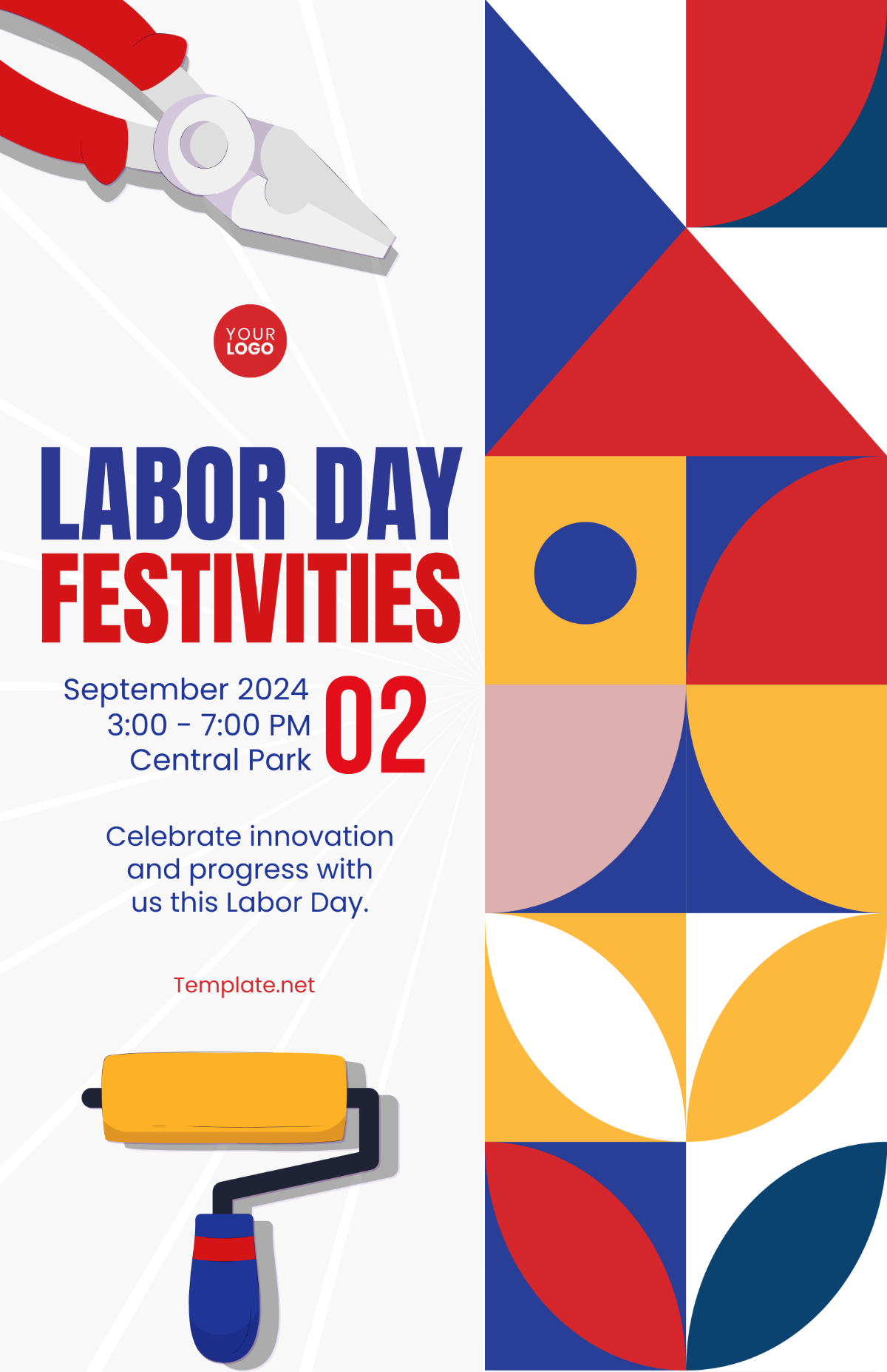 Labor Day Modern Poster Template - Edit Online & Download