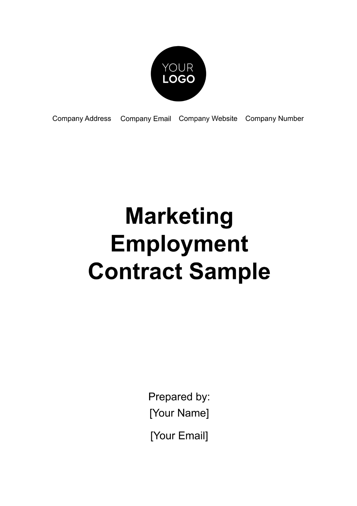 Marketing Employment Contract Sample Template - Edit Online & Download