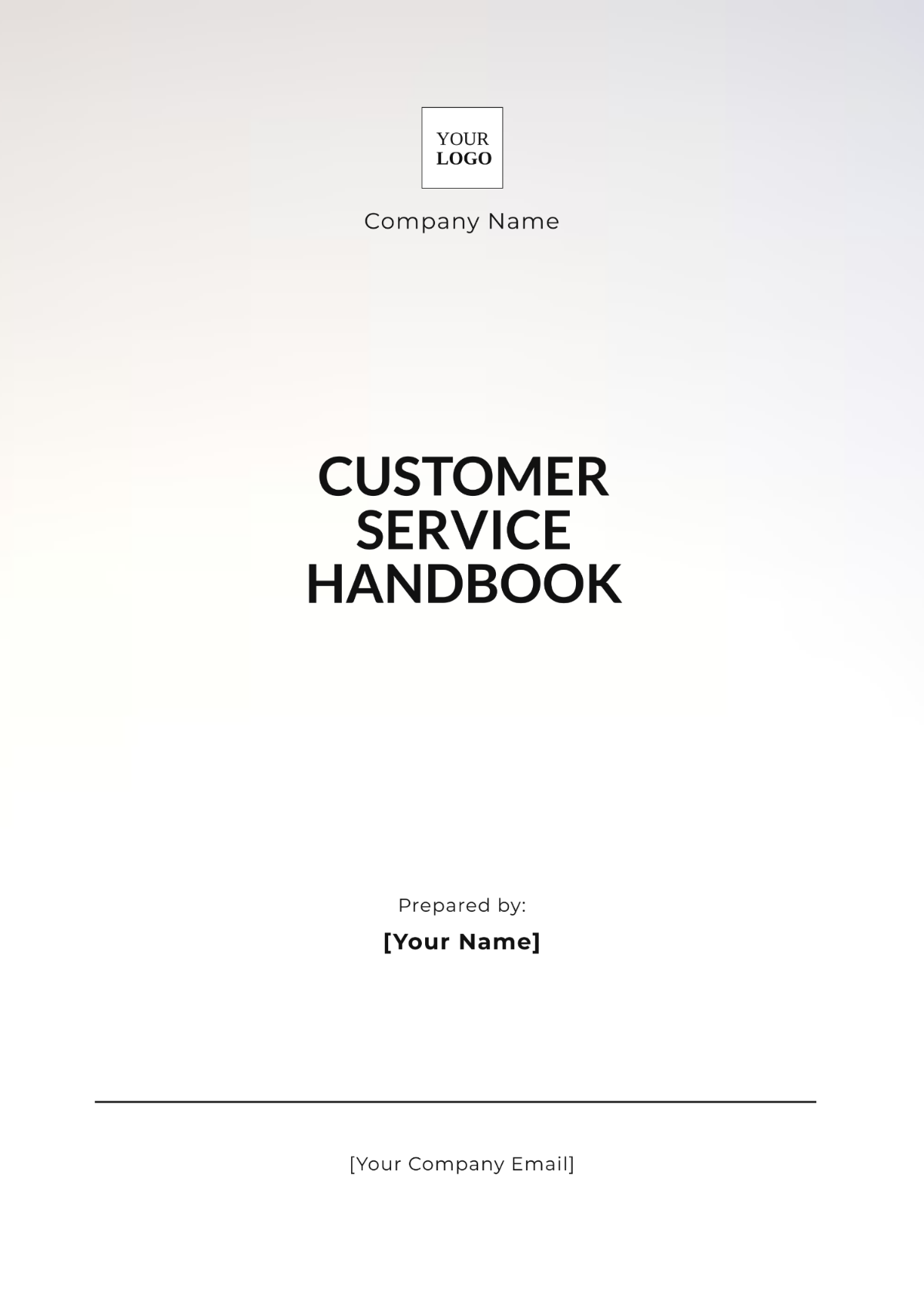 Customer Service Handbook Template - Edit Online & Download