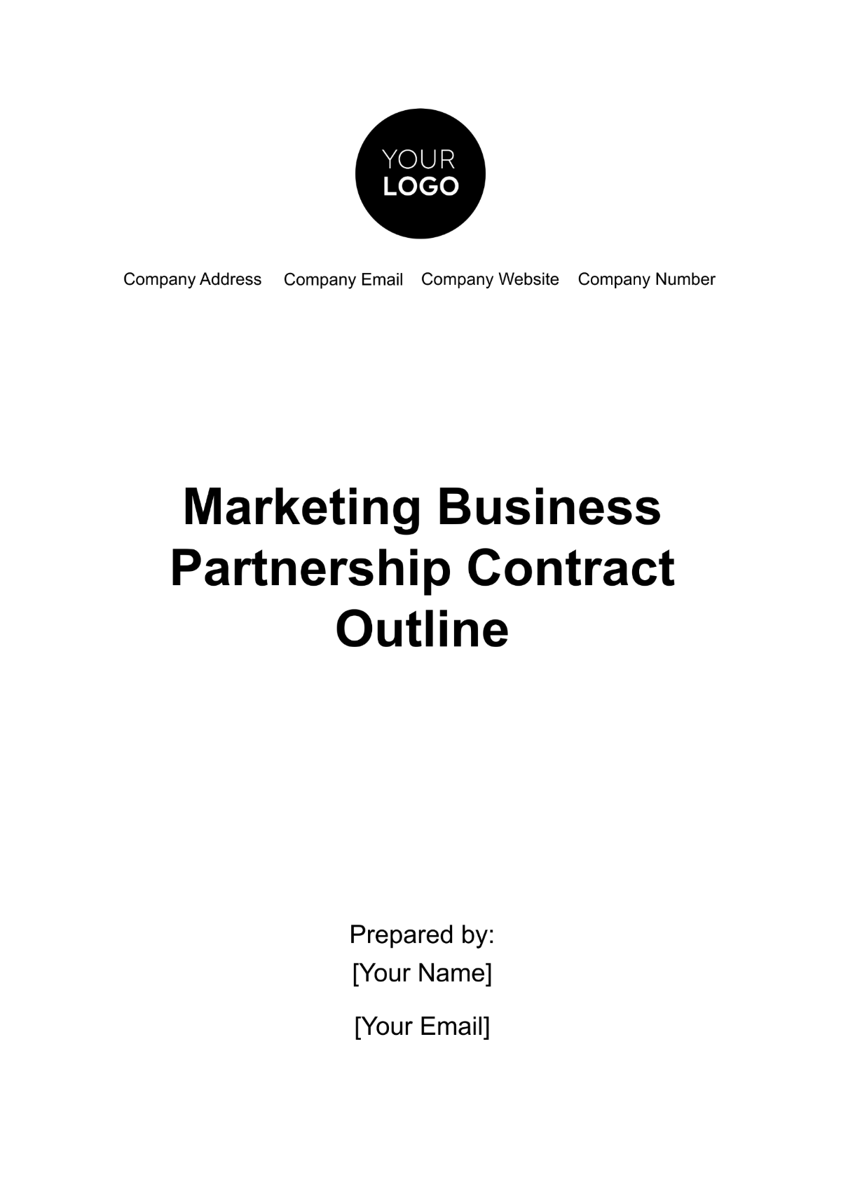 Marketing Business Partnership Contract Outline Template - Edit Online & Download