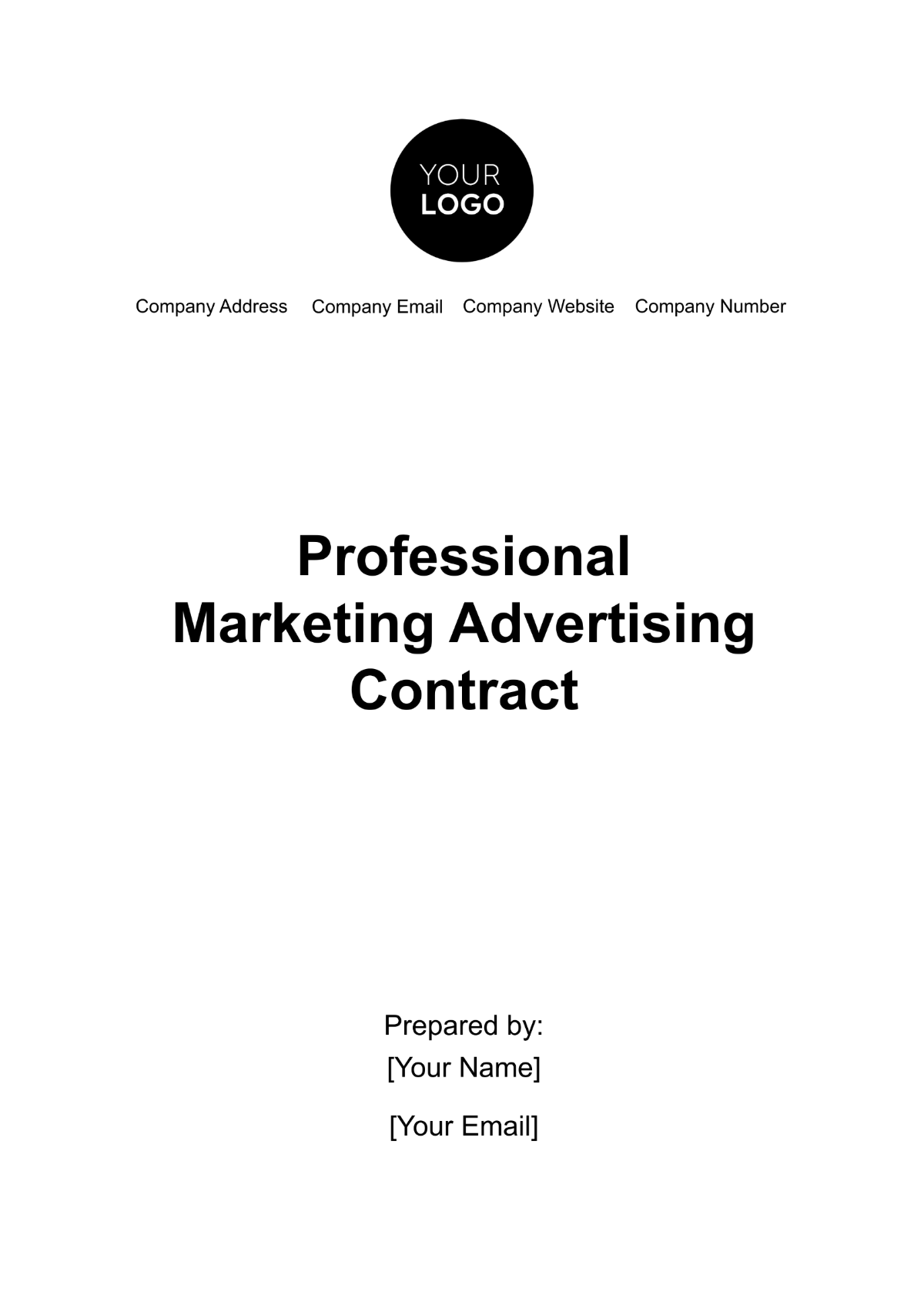 Professional Marketing Advertising Contract Template - Edit Online & Download