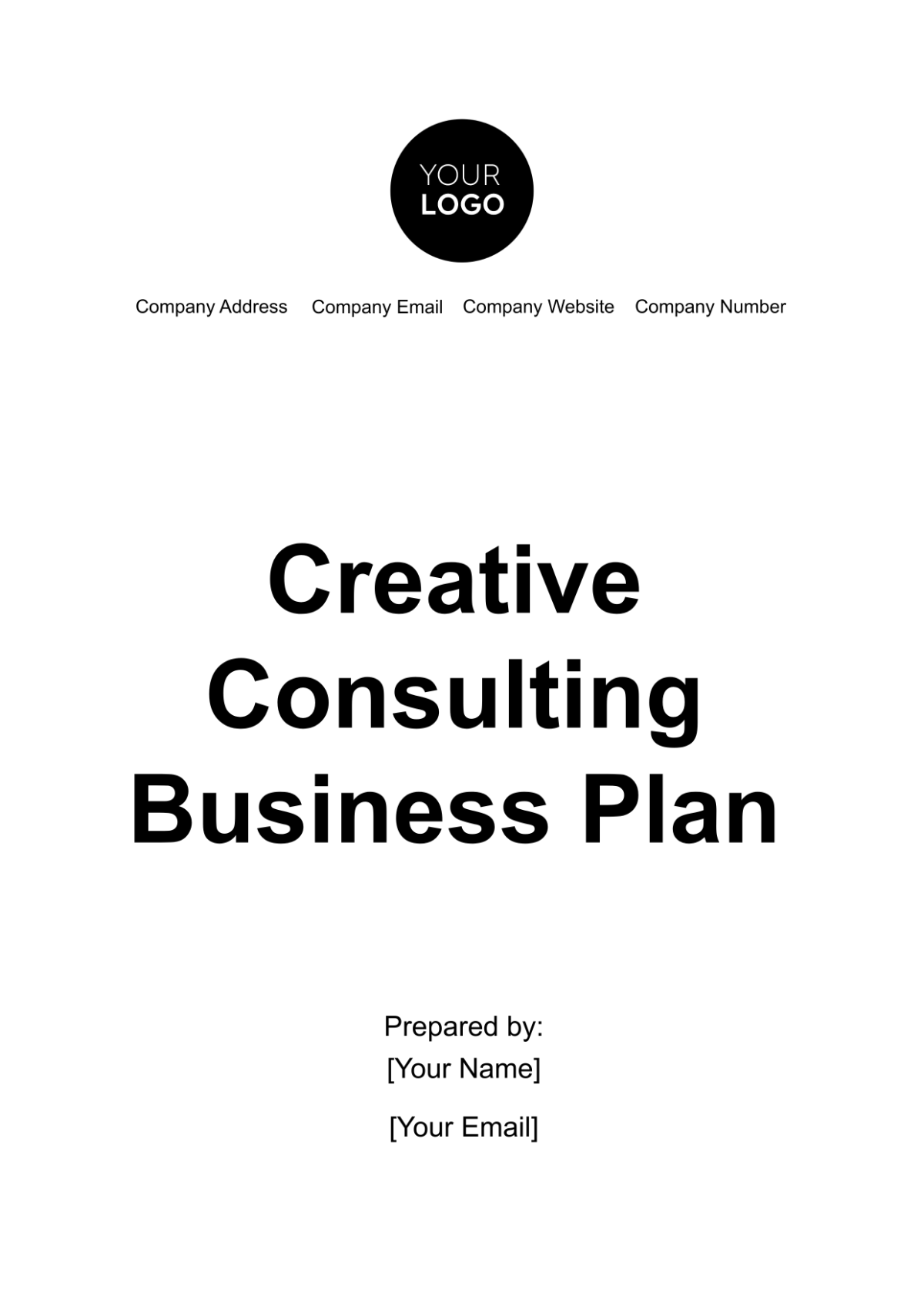 Creative Consulting Business Plan Template - Edit Online & Download