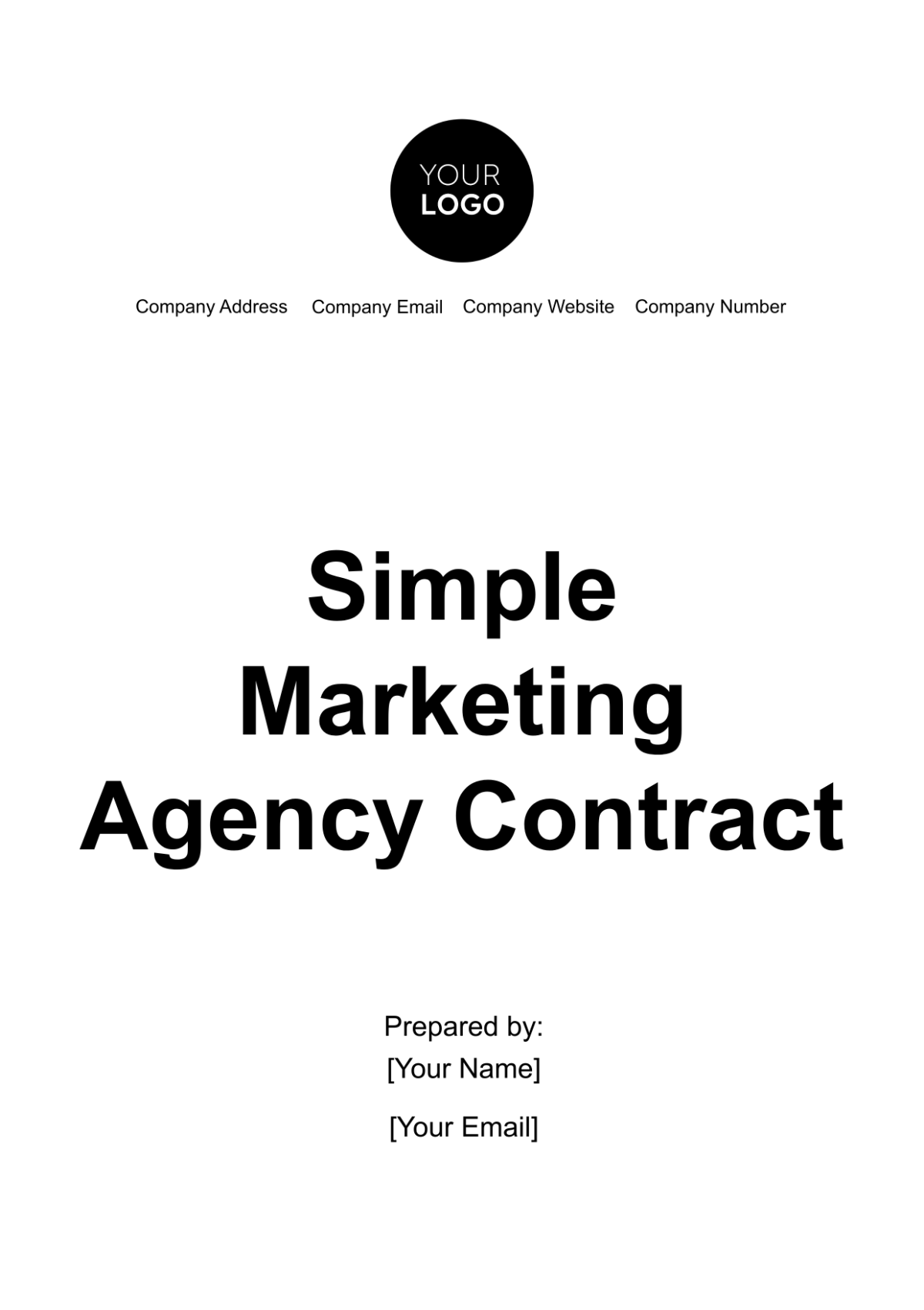 Simple Marketing Agency Contract Template - Edit Online & Download