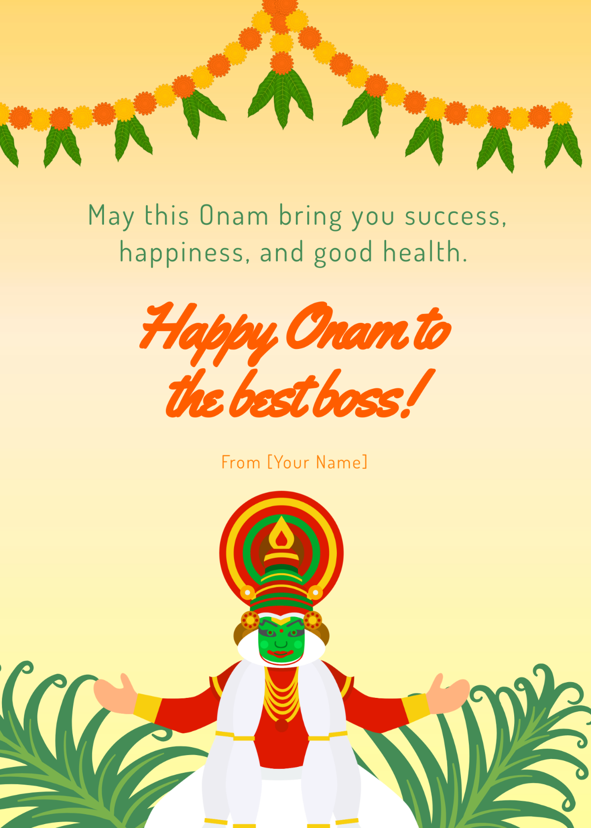 Onam Wishes to Boss Template - Edit Online & Download