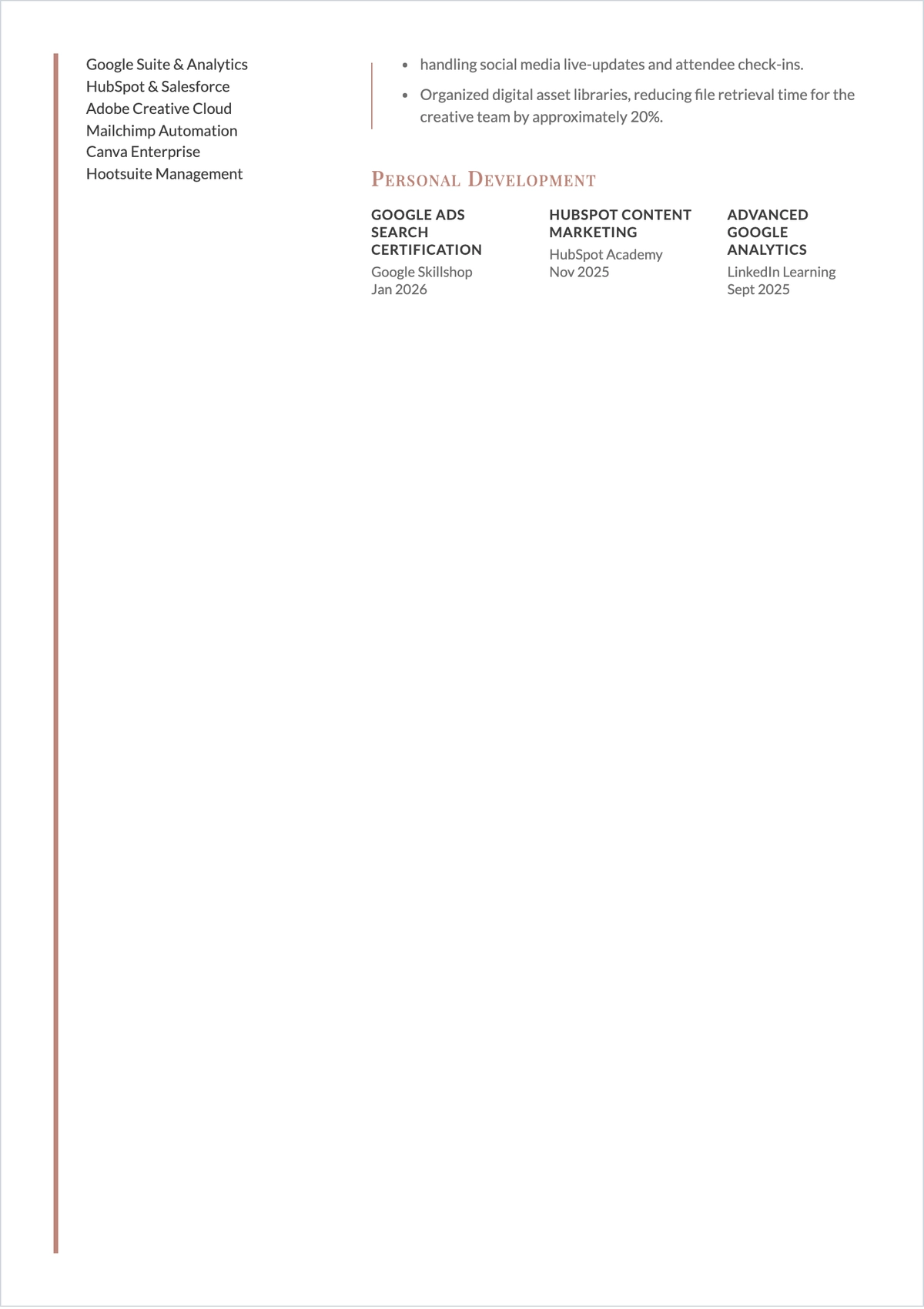 Free Minimalist Entry-Level ATS Resume Template, AI Resume Builder