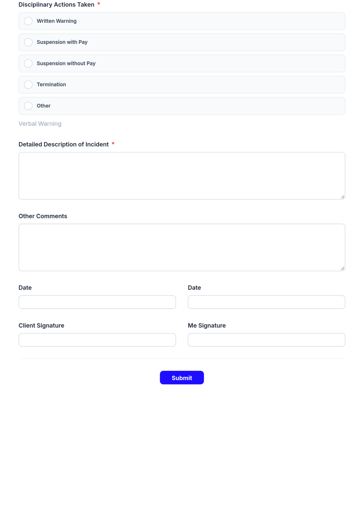 Free HR Employee Reprimand Form Template & AI Maker Free HR Employee Reprimand Form Template & AI Maker