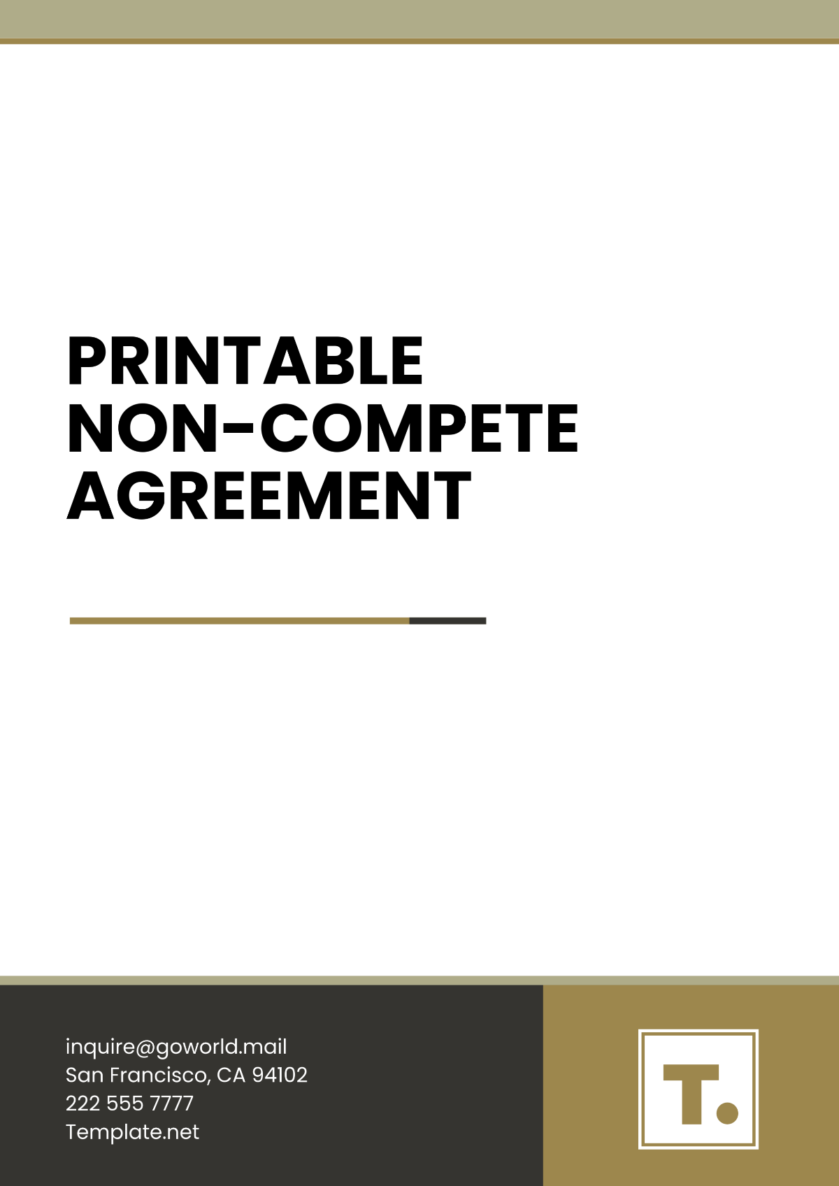 Free Printable Non-Compete Agreement Template