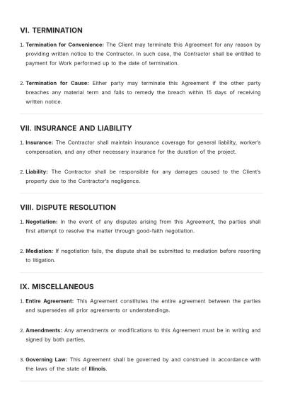 Free Construction Agreement Template to Edit Online