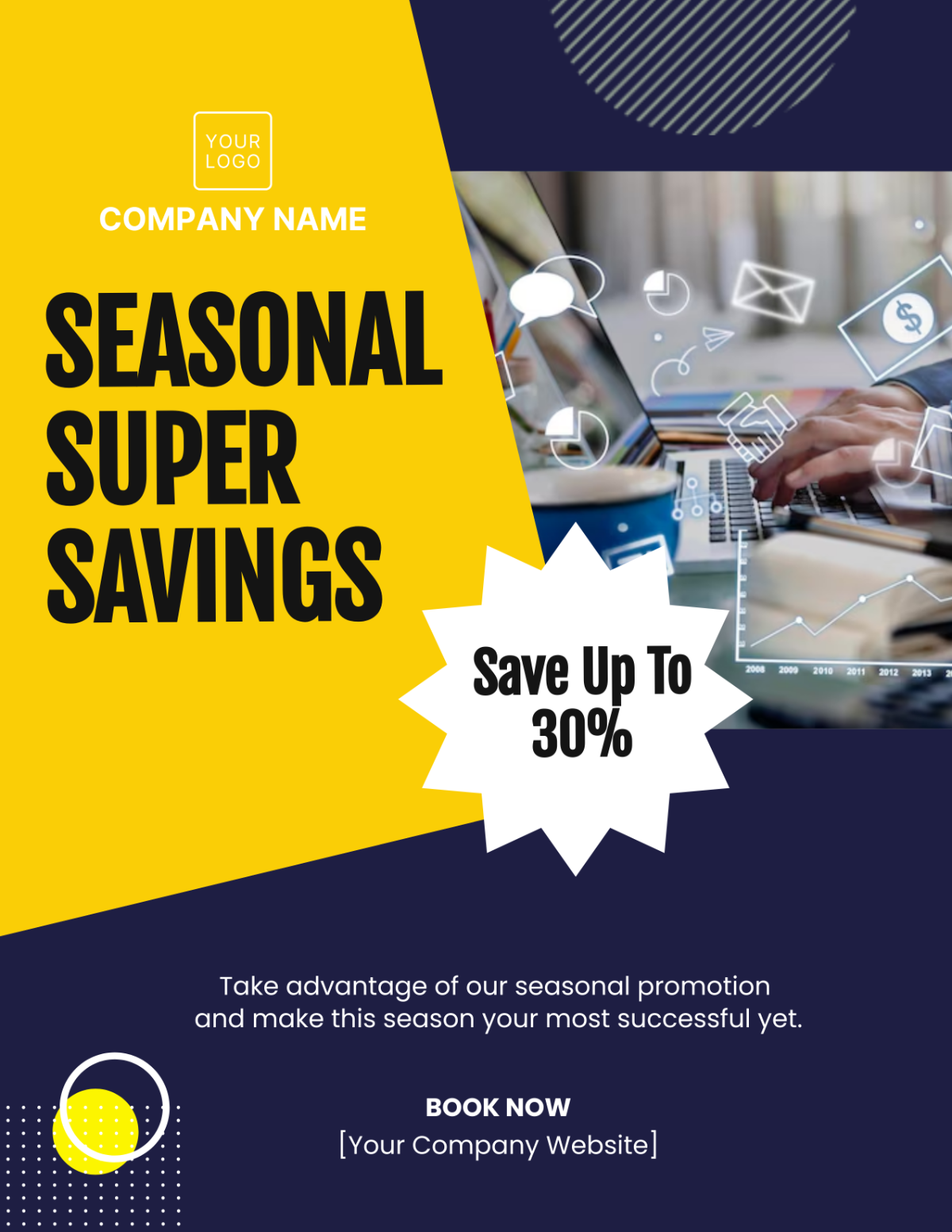 Marketing Seasonal Promotion Flyer Template - Edit Online & Download