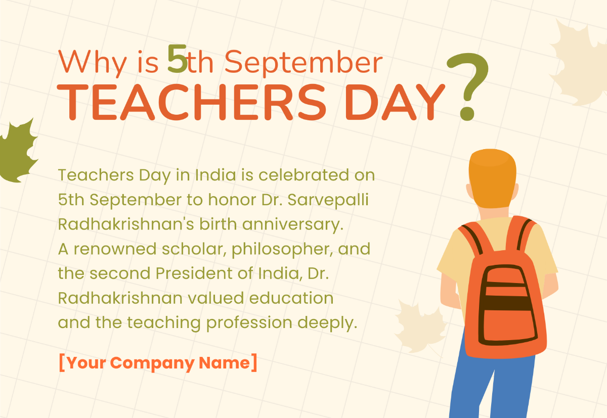 Why is 5th September Teachers Day? Template - Edit Online & Download