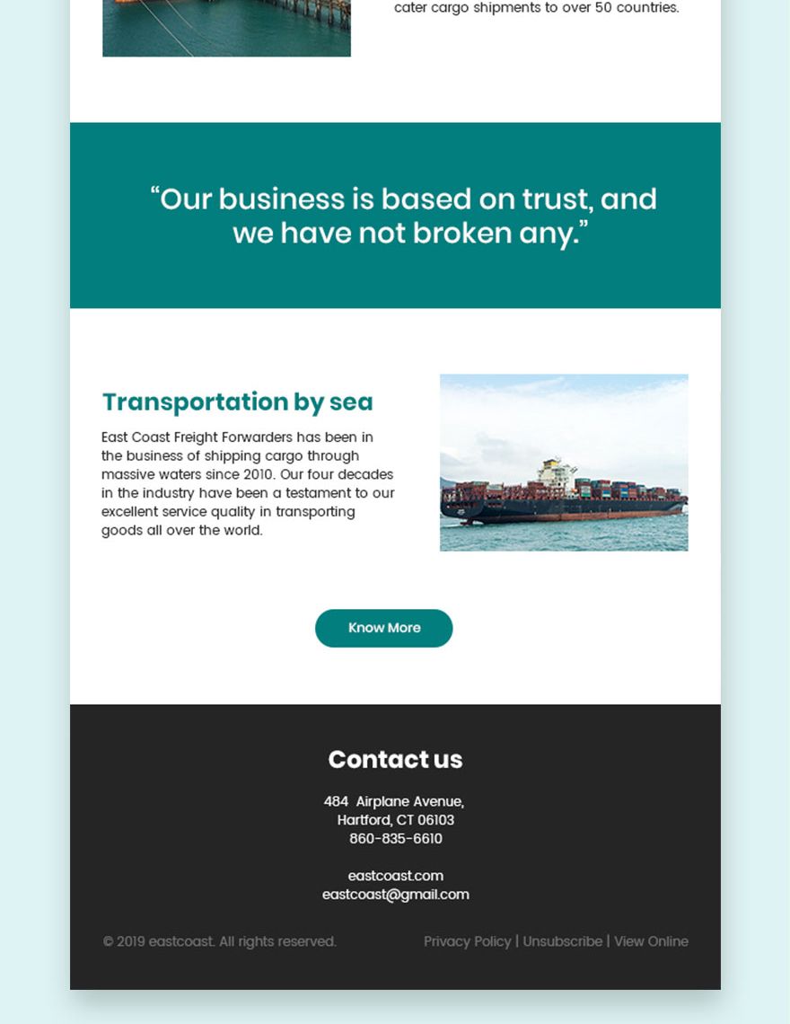 Shipping Email Newsletter Template