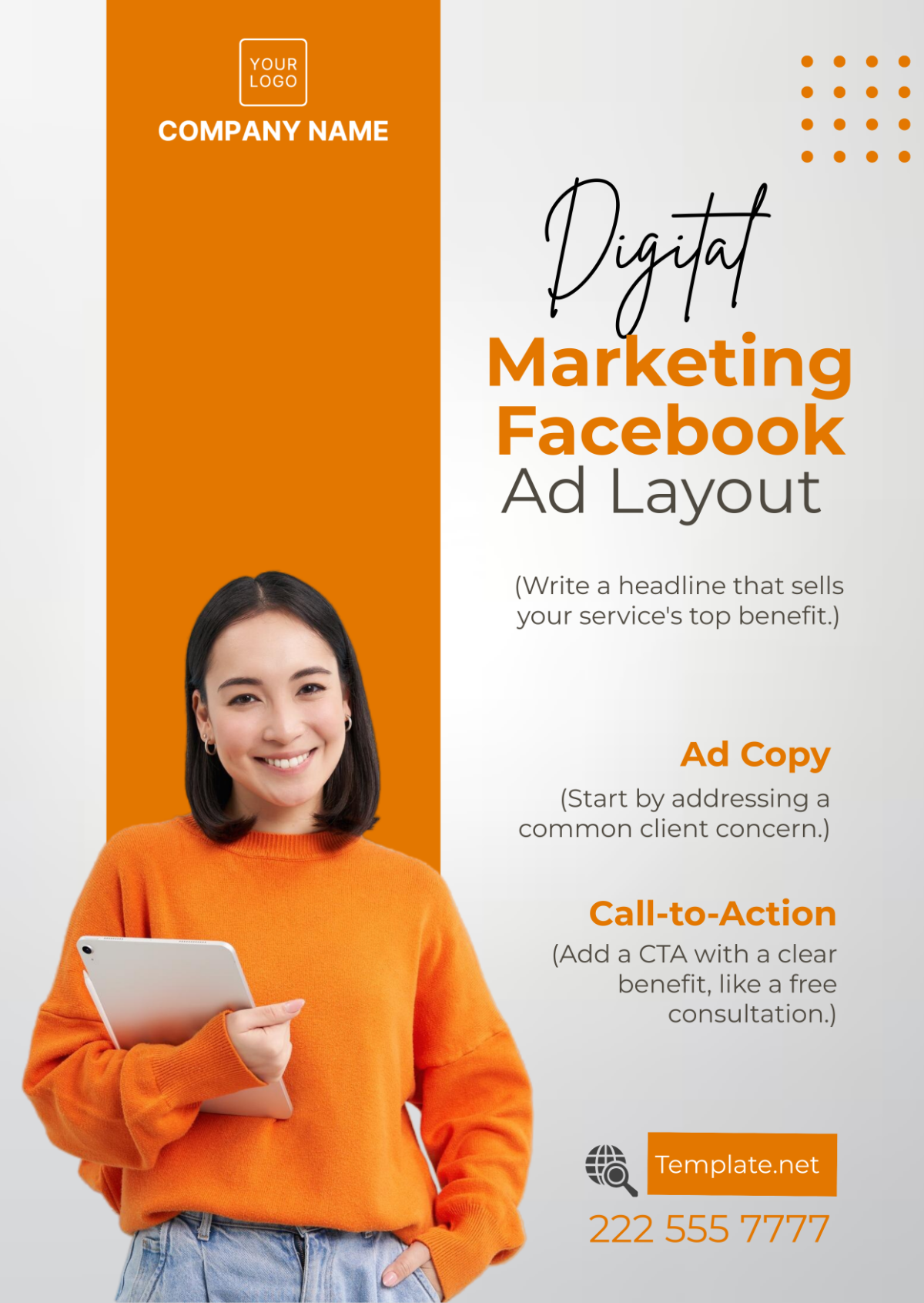 Digital Marketing Facebook Ad Layout Template - Edit Online & Download