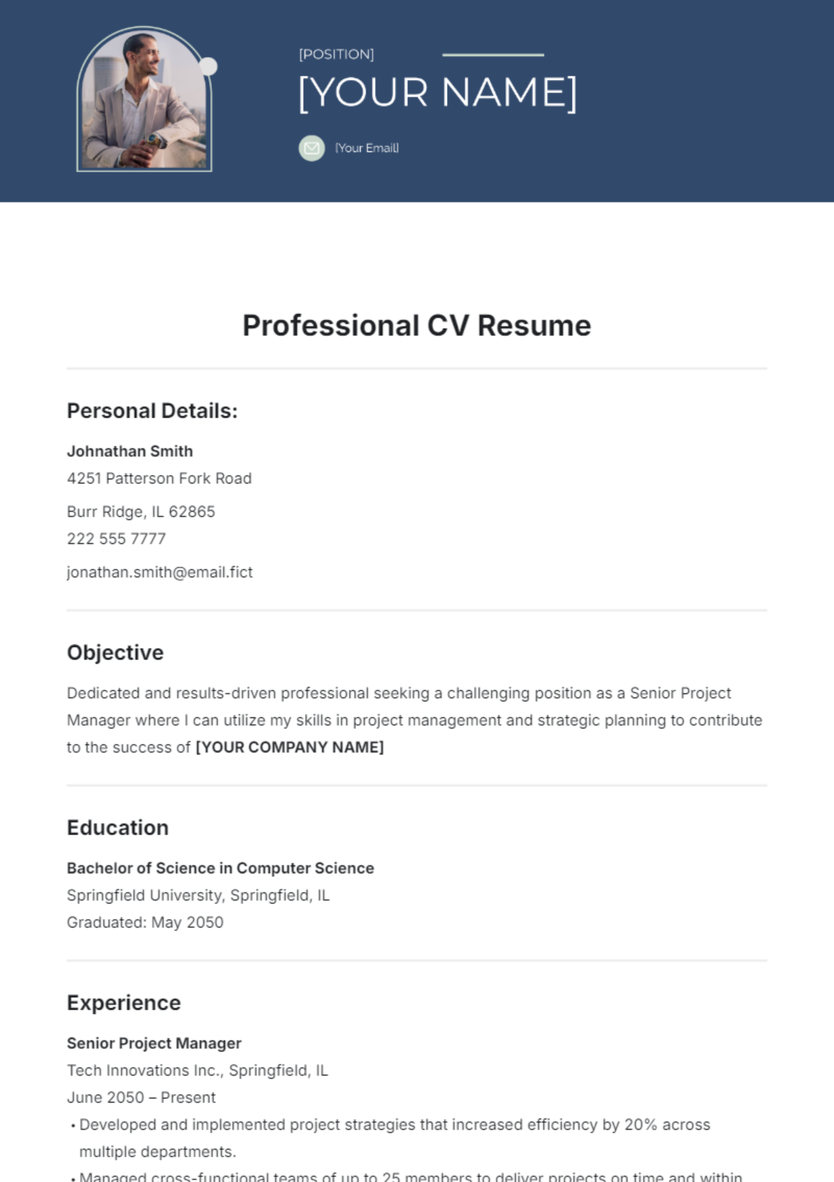 Professional CV Resume Template