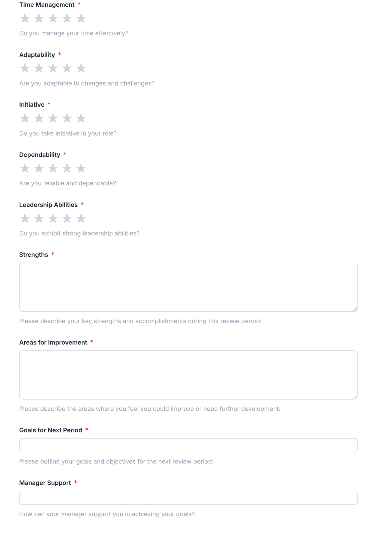 Free HR Employee Self Evaluation Form Template & AI Maker Free HR Employee Self Evaluation Form Template & AI Maker